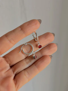 ARGOLLAS WINX RED - ACERO BLANCO - Hosanna Joyas