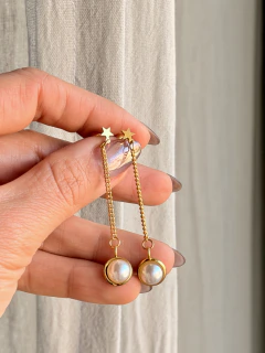 AROS CASERTA ESTRELLITA - ACERO DORADO - Hosanna Joyas