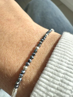 PULSERA LISA GRIS PLOMO - PLATA en internet