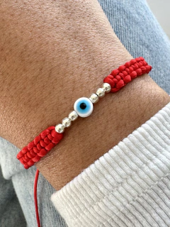 PULSERA AJUSTABLE ENERGÍA CELESTE - ACERO BLANCO