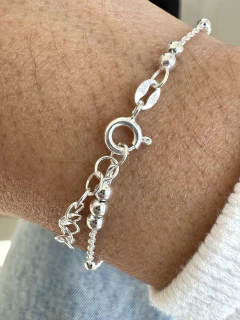 PULSERA BOLITA THREE - PLATA - Hosanna Joyas