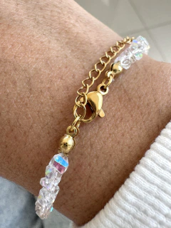 PULSERA DIAMOND BOLITA TORNASOL - ACERO DORADO - comprar online