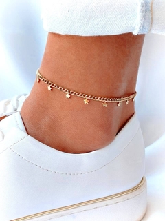 TOBILLERA KOLE ESTRELLAS - ACERO DORADO