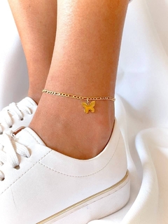 TOBILLERA BUTTERFLY - ACERO DORADO