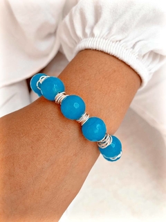 PULSERA PIEDRA TURQUESA Y ARANDELAS - PL