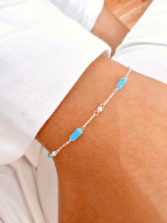 PULSERA RECTANG CELESTE - AB