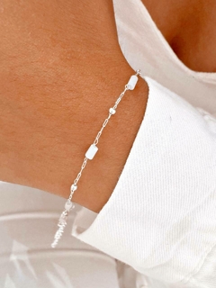 PULSERA RECTANG BLANCO - AB