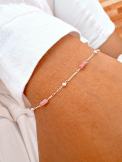 PULSERA RECTANG ROSA - AB