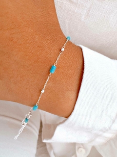 PULSERA RECTANG AQUA - AB