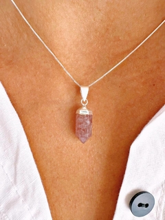 CONJUNTO PENDULO CUARZO ROSA - PL - comprar online