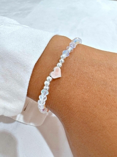 PULSERA ACRILIC CORAZON TRANSPARENTE - AB