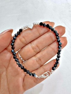 PULSERA ACRILIC CORAZON NEGRO - AB - Hosanna Joyas