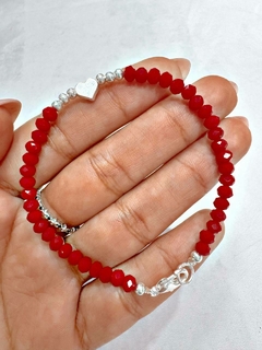 PULSERA ACRILiC CORAZON ROJO - AB - comprar online