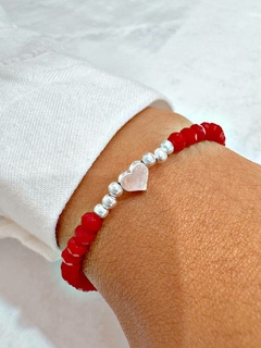 PULSERA ACRILiC CORAZON ROJO - AB