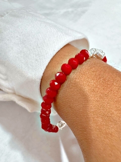 PULSERA ACRILiC CORAZON ROJO - AB - Hosanna Joyas