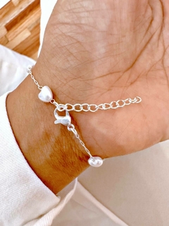 PULSERA HEART PEARLS - AB - comprar online
