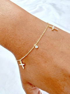 PULSERA CRUCES - PL GOLD - comprar online