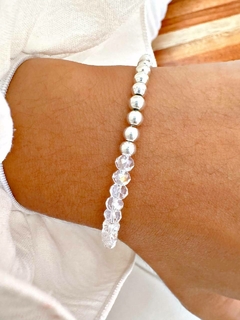PULSERA ACRILIC BOLITA TRANSPARENTE - AB