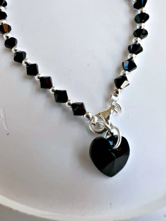 PULSERA SWAROVSKI BLACK CORAZÓN - PL - Hosanna Joyas