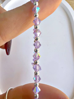 PULSERA SWAROVSKI LILA CORAZÓN - PL - Hosanna Joyas