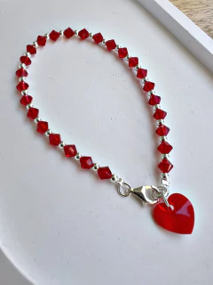 PULSERA SWAROSVKI RED CORAZÓN - PL