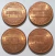 Lote 4 Moedas USA 1 Cent Diversas - comprar online