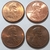 Lote 4 Moedas USA 1 Cent Diversas - comprar online