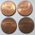 Lote 4 Moedas USA 1 Cent Diversas
