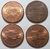 Lote USA 4 Moedas 1 Cent