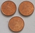 3 Moedas 1 centavo real - 2002, 2003 e 2004