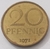 Alemanha - RDA 20 pfennig, 1971 - Latão - comprar online