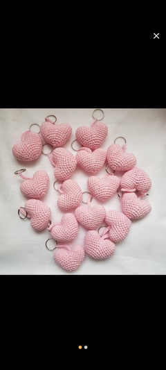 chaveiro de coração em crochet