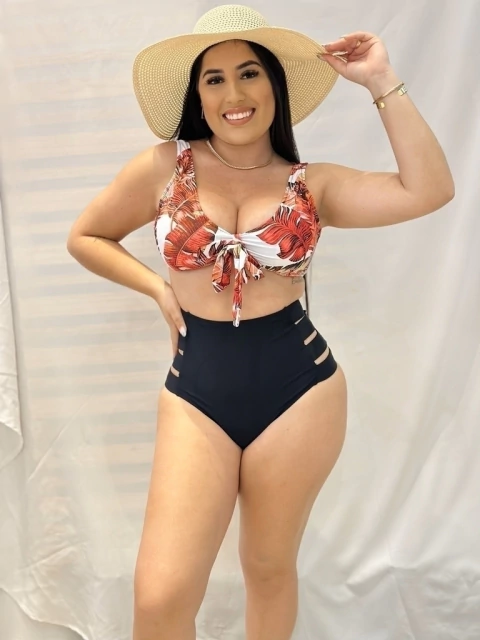 Biquíni Sexy Plissado Cintura Alta | LC227