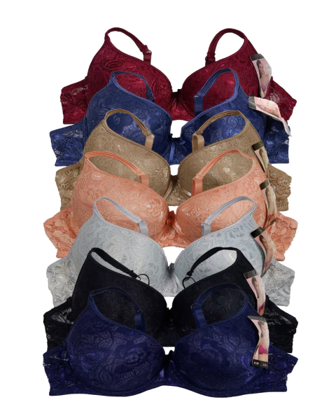 Kit 12 Peças - Sutiã Renda C/ Bojo Grande | 989