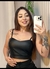 Cropped couro pu Malu