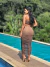 Vestido drapeado tule fivela - loja online