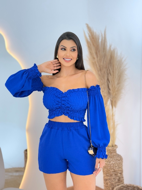 Cropped lastex mg longa - comprar online