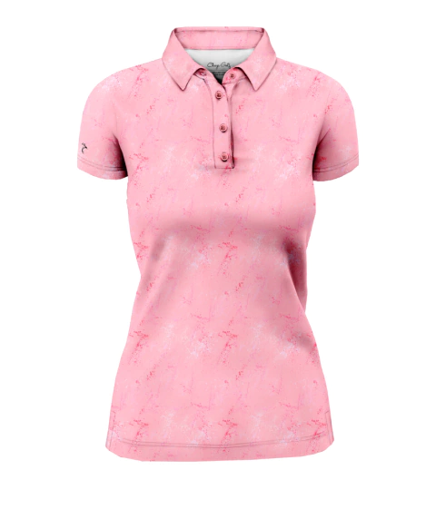 Chomba rosa para dama con manga corta y diseño jaspeado