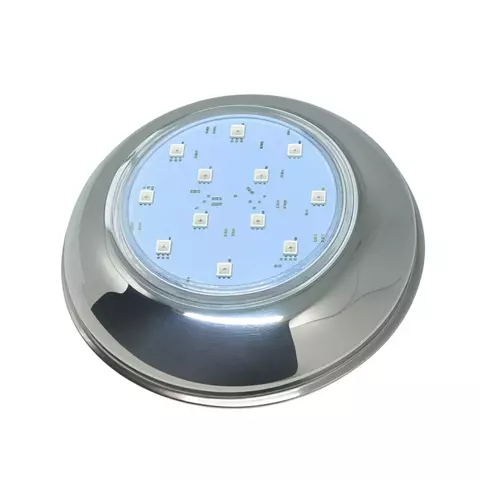 Luminaria Hiper LED 16W RGB Acero.Inox para piscina frente