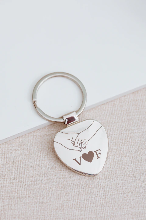 Chaveiro de coração Personalizado – Aço Cirúrgico