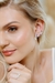 Brinco Ear Cuff de Pontos de Luz Coloridos e Pingente de Gota - Banhado a Prata 70