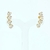 Brinco Ear Cuff com Corações de Zircônia, Banhado a Ouro 18k