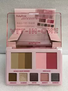 (HB-M1002) Paleta de sombras+rubor+bronzer ALL IN ONE - RUBY ROSE - Mibú Makeup