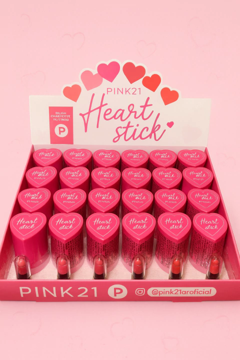 (Cs5625x12) Set de 12 rubores en barra Heart Stick - Pink21