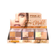 (CS3969-1) Paleta GLOW & MODEL Contorno + Iluminador TONO 1 - PINK 21 en internet