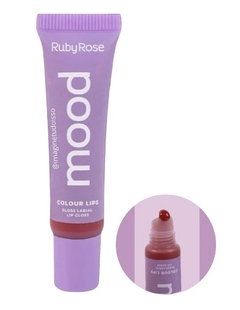 (HB7201-2) - Gloss labial Colour lips MOOD Tono Lively - RUBY ROSE - comprar online