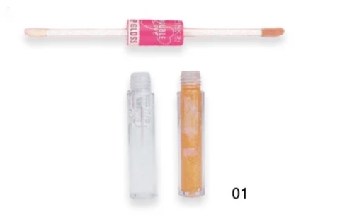 (CS4031-1) Gloss duo DOUBLE LOVE efecto glitter TONO 1 - Pink 21