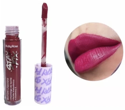 (HB5691-80A) - Labial líquido STAY FIX Feels Mood TONO 80 ADHARA - RUBY ROSE