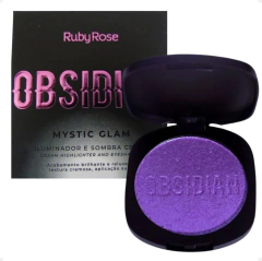 (Hb26004x24) Caja de Iluminadores y Sombras Cremosas Mystic Glam Linea Obsidian - RUBY ROSE - Mibú Makeup