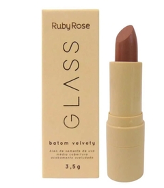 (HB548x24) Set de 24 Labiales en barra Velvety Linea Glass - RUBY ROSE - Mibú Makeup